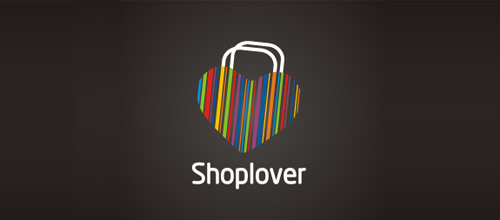 表達愛情愛心的心形logo設計-SHOPLOVER愛心購物