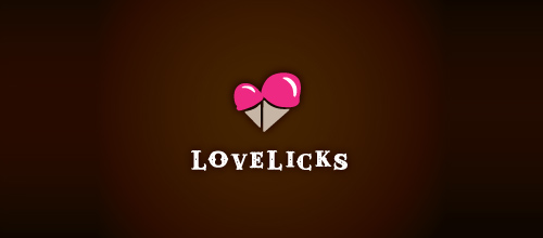 表達愛情愛心的心形logo設計-LOVELICKS
