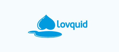 表達愛情愛心的心形logo設計-LOVQUID