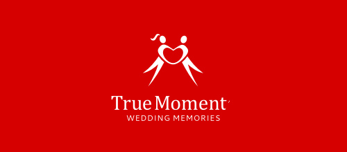 表達愛情愛心的心形logo設計-真正的時刻