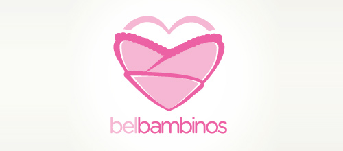 表達愛情愛心的心形logo設計-BELBAMBINOS