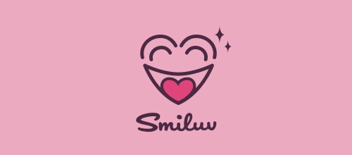 表達愛情愛心的心形logo設計-SMILUV