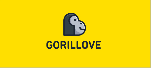 猩猩+心標志設計-上海標志設計公司