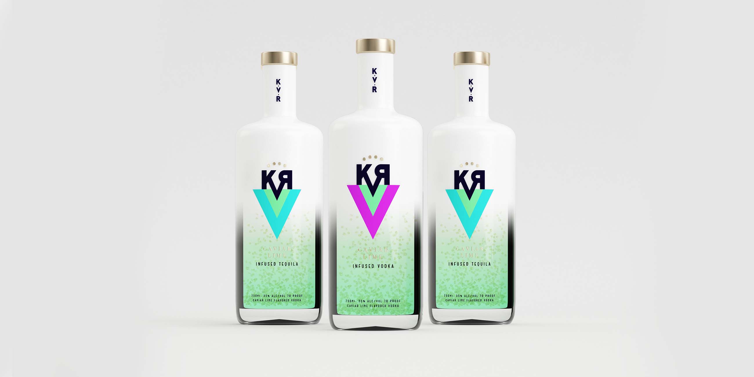 KVR酒精飲料品牌設(shè)計(jì)包裝設(shè)計(jì)，互補(bǔ)色箭頭符號，讓包裝超有識(shí)別性