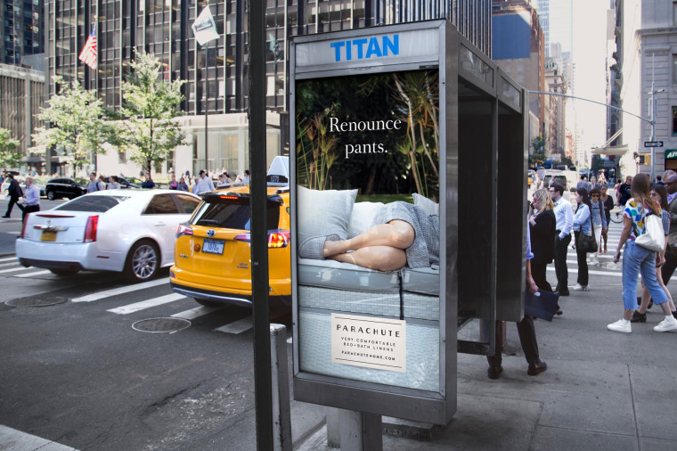 Parachute床單家居服品牌平面創意廣告“使家庭生活回歸慢節奏”篇-放棄褲子