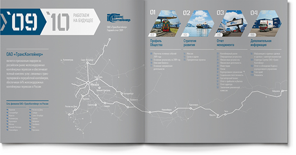 TransContainer 俄羅斯集裝箱貨運營運商年度報告（年報）畫冊設計