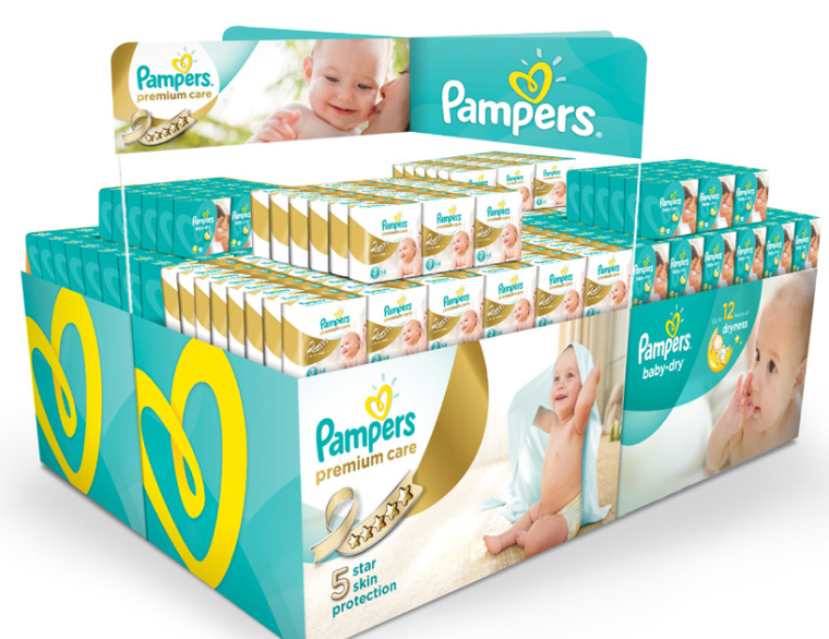 幫寶適嬰兒尿布品牌logo設計陳列設計