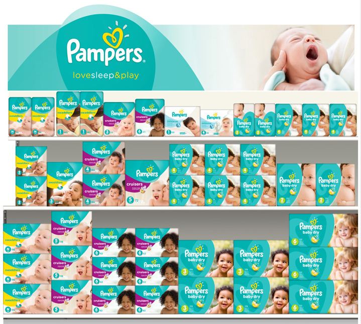 幫寶適嬰兒尿布品牌logo設計陳列設計