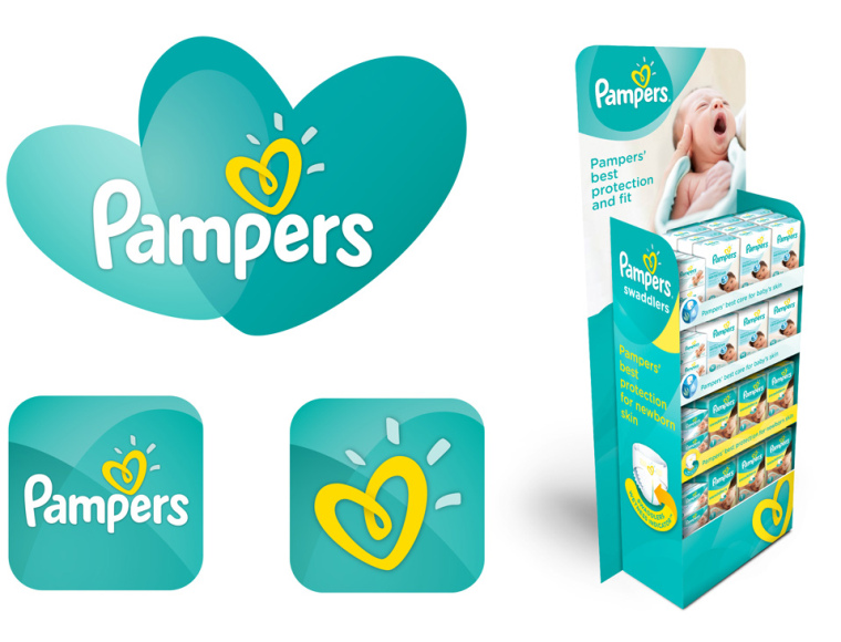 幫寶適嬰兒尿布品牌logo設計陳列設計