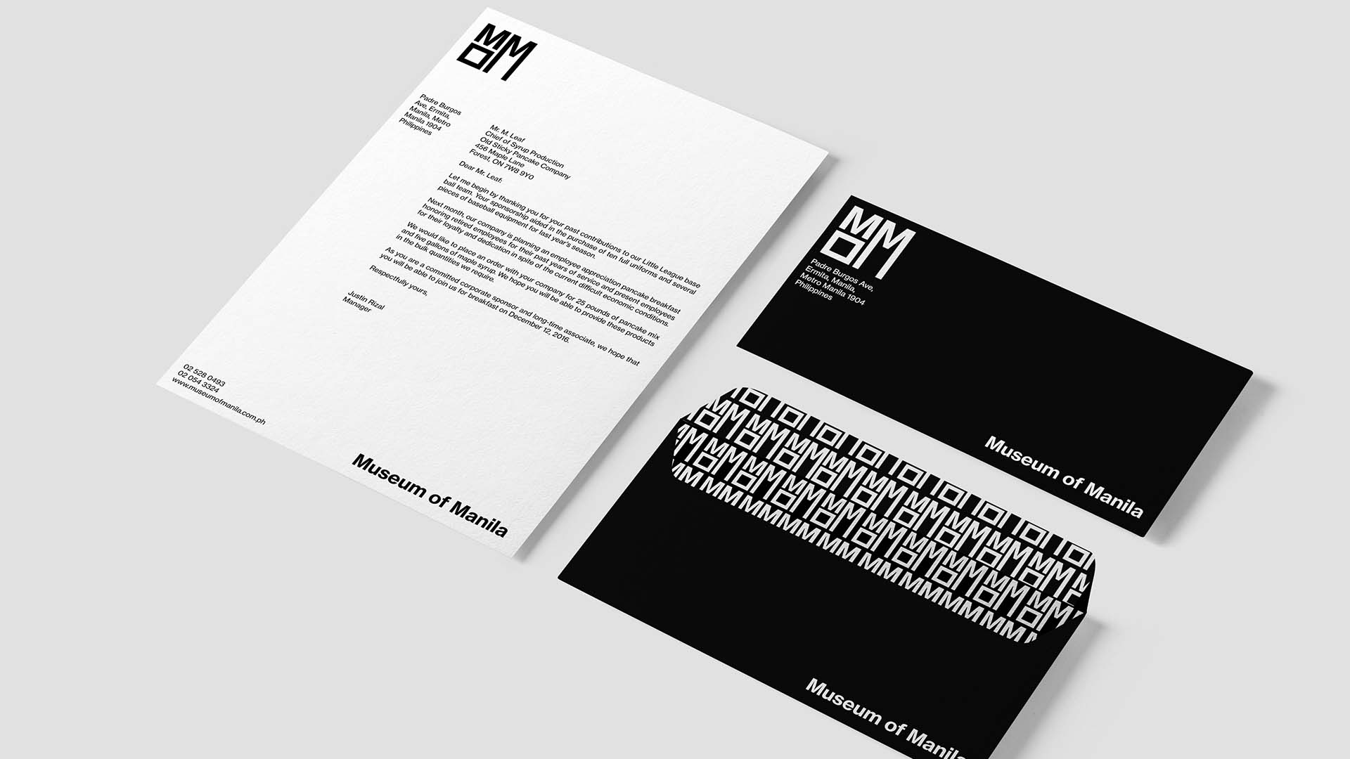 菲律賓馬尼拉博物館品牌視覺形象-VI設(shè)計-信封信紙設(shè)計