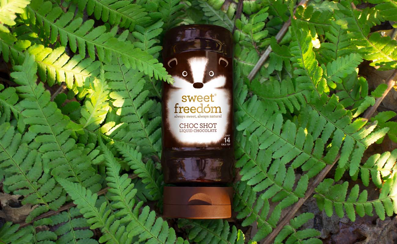 甜蜜的自由天然水果糖漿包裝設計，利用動物表現產品適合糖尿病患者的特性