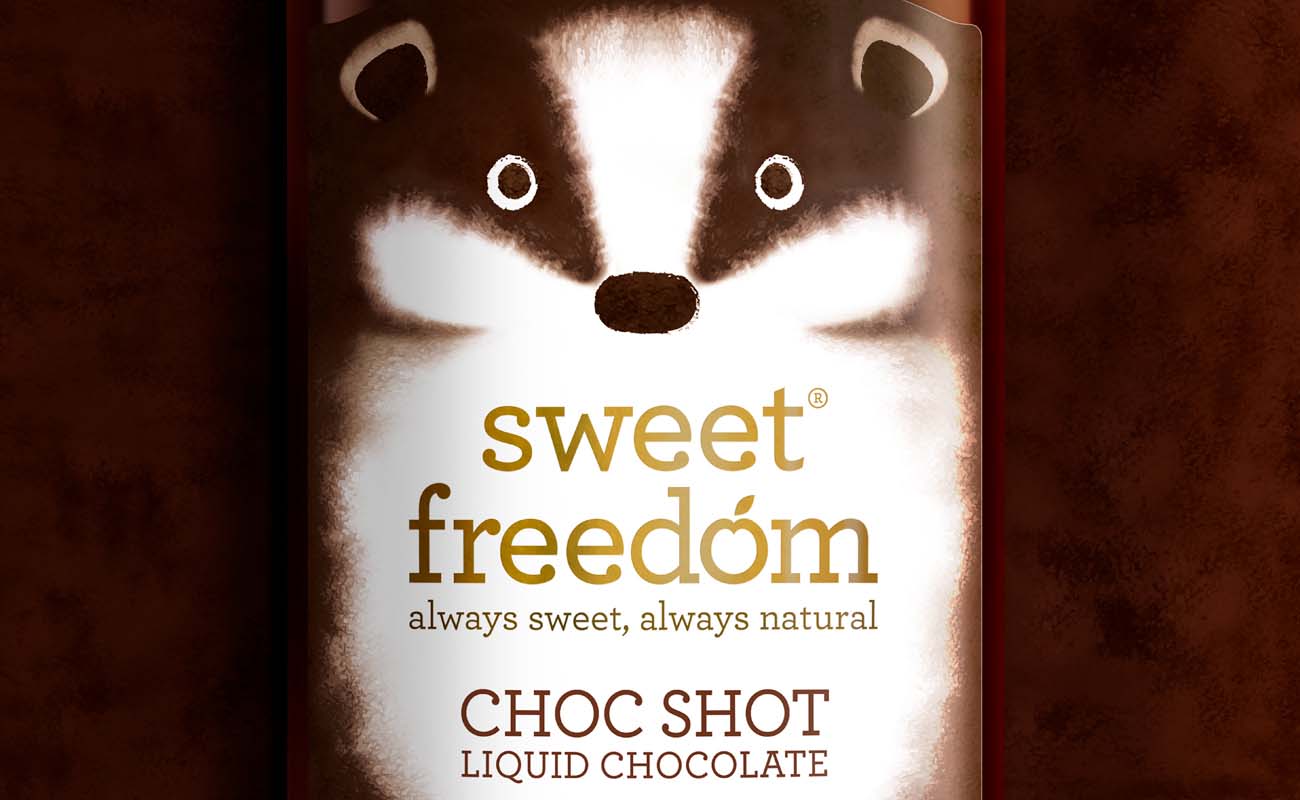 甜蜜的自由天然水果糖漿包裝設計，利用動物表現產品適合糖尿病患者的特性