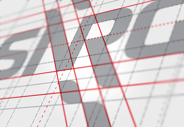 工程服務公司SNRG“動態”標志設計——螺旋形裝飾圖形與字母的完美結合