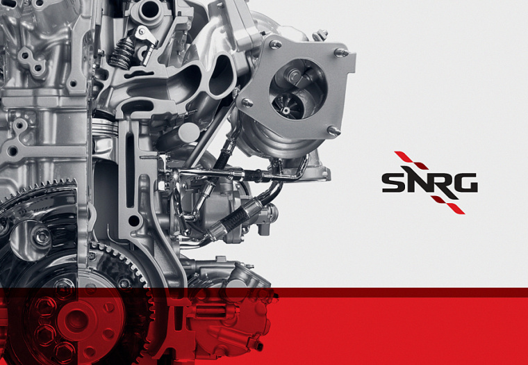 工程服務公司SNRG“動態”標志設計——螺旋形裝飾圖形與字母的完美結合