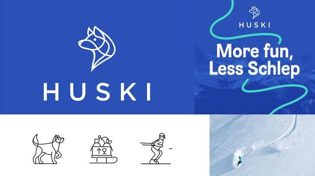 線條化logo設計-Huski(法國滑雪區域派送外賣的在線平臺)logo設計 線條化logo設計-Huski(法國滑雪區域派送外賣的在線平臺)logo設計