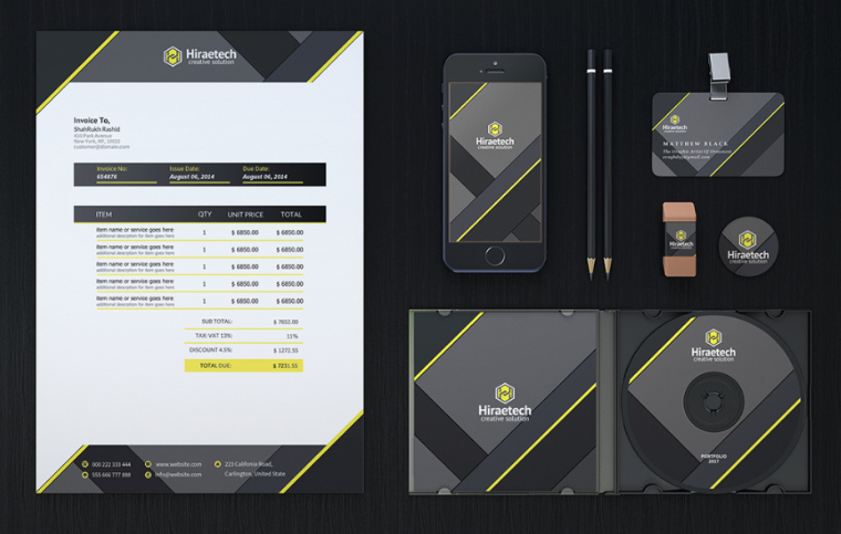 濃濃工業風 Hiraetech企業品牌VI視覺形象識別設計模板