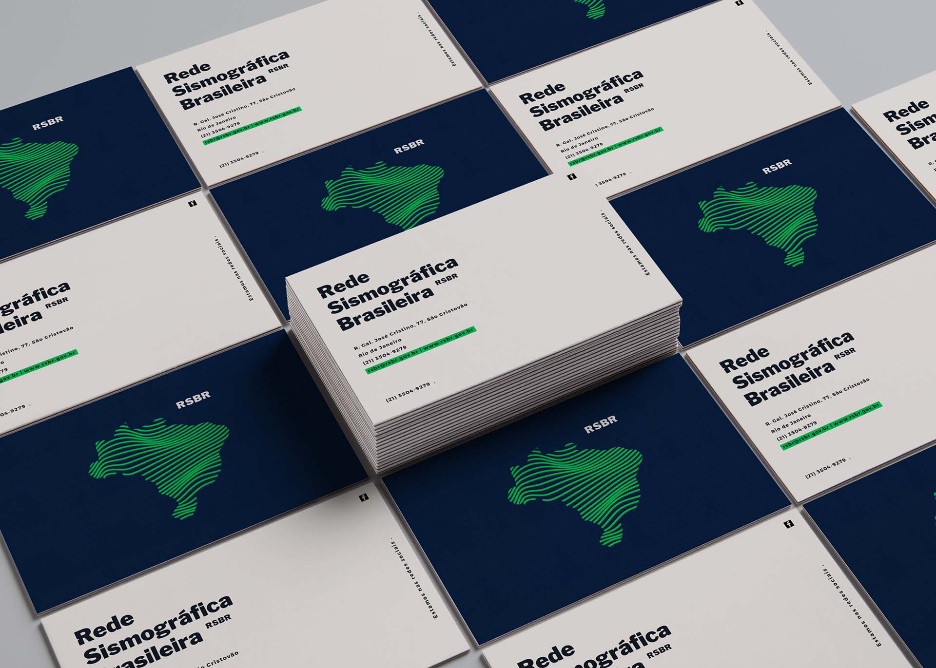 波浪線性風格標志設計VI設計- RSBR巴西地震網絡站品牌形象重塑