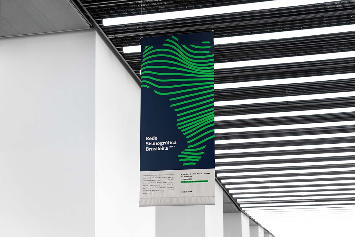 波浪線性風格標志設計VI設計- RSBR巴西地震網絡站品牌形象重塑