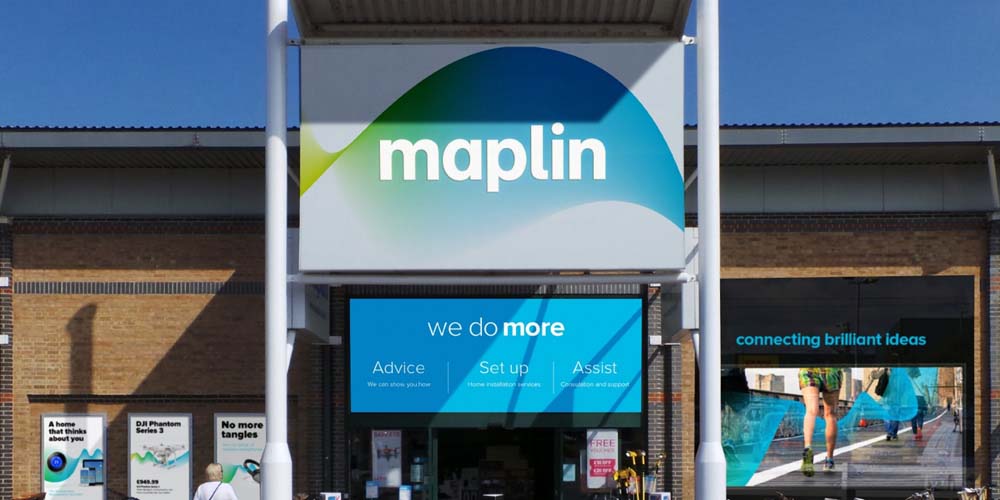 英國電子零售品牌Maplin動感漸變電子風格標志設計與VI形象設計