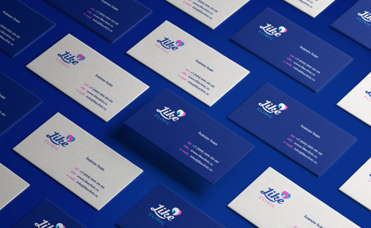 Clinic 愛牙牙醫(yī)診所標志設計-牙齒和愛心的結合-上海標志設計公司