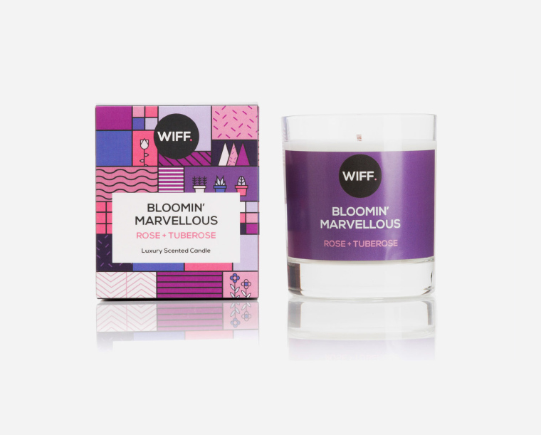 方形色塊插畫風格 WIFF蠟燭香薰包裝設計-上海包裝設計公司