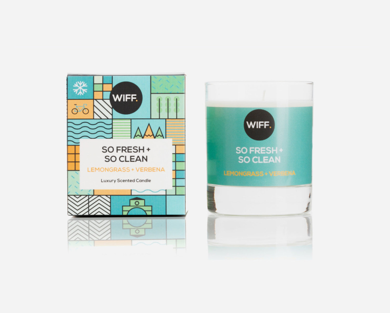 方形色塊插畫風格 WIFF蠟燭香薰包裝設計-上海包裝設計公司