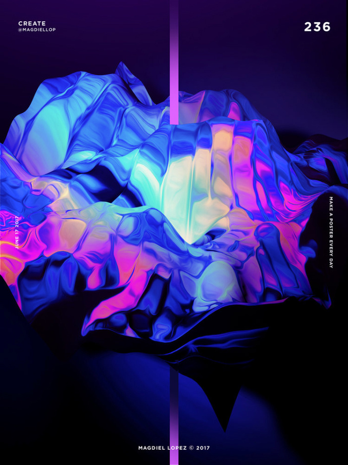 2018年最佳平面設(shè)計(jì)趨勢-終極指南-五顏六色的3D效果