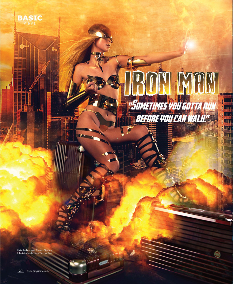 DESENO拉桿箱“女子超級英雄”系列平面廣告海報創意設計欣賞-鋼鐵俠