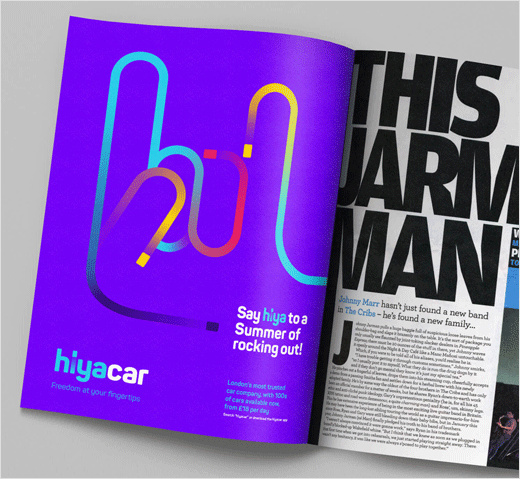 Hiyacar汽車共享平臺品牌形象設計-logo設計VI設計，完美的動態多彩漸變風格