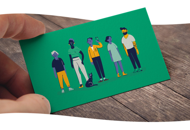 Bene數字金融科技公司個性插畫風VI品牌形象設計