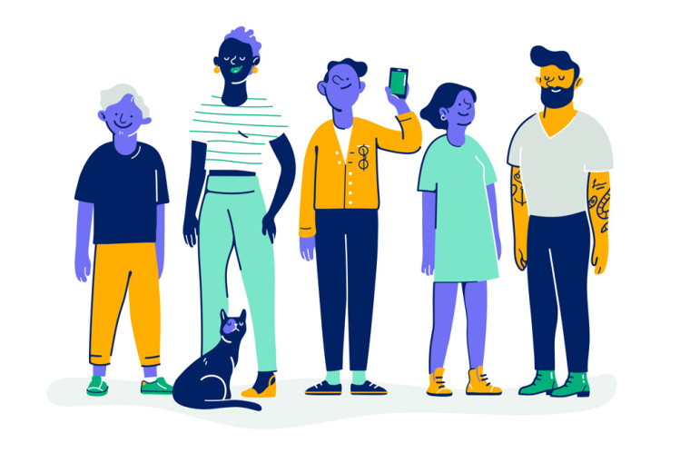 Bene數字金融科技公司個性插畫風VI品牌形象設計