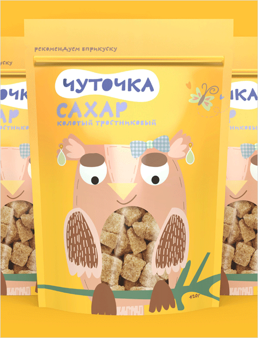 可愛插畫風 ЧУТОЧКА 食糖包裝設計