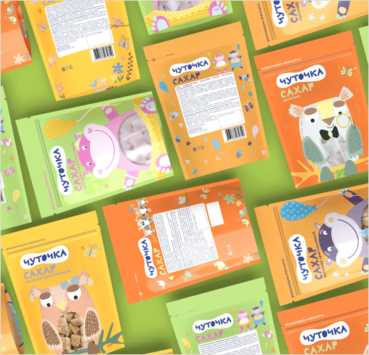 可愛插畫風 ЧУТОЧКА 食糖包裝設計