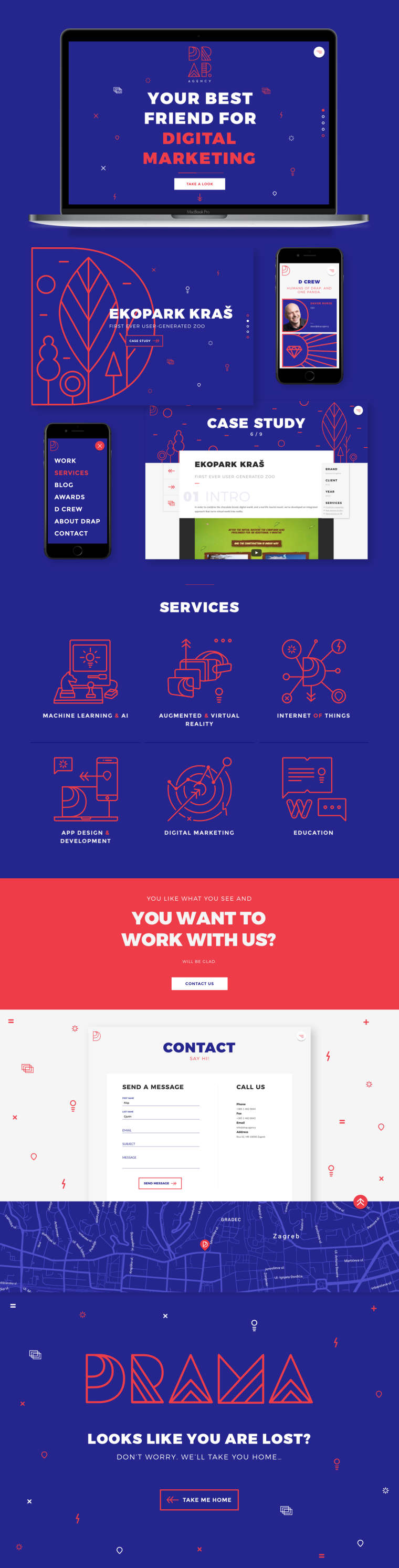 Drap廣告公司VI設計/公司視覺識別VI形象設計，極具吸引力的配色與線條插畫