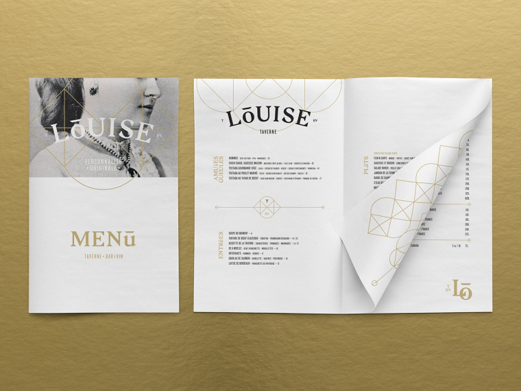 混合傳統與現代性的Louise酒館餐廳logo設計VI設計欣賞