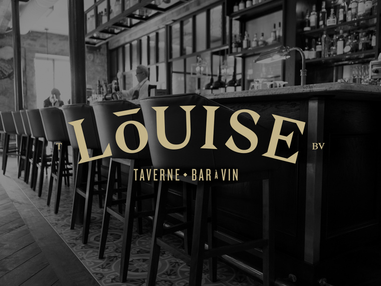 混合傳統與現代性的Louise酒館餐廳logo設計VI設計欣賞