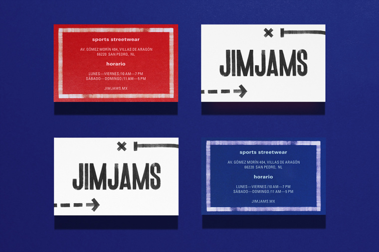 JimJams 服裝設計公司企業形象設計，非常個性的箭頭線條圖案