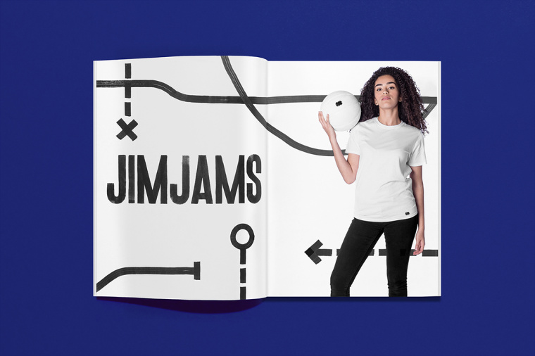 JimJams 服裝設計公司企業形象設計，非常個性的箭頭線條圖案