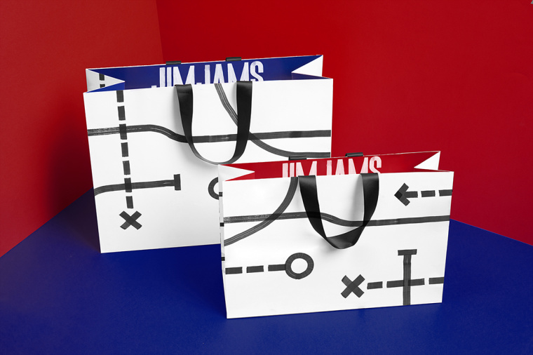 JimJams 服裝設計公司企業形象設計，非常個性的箭頭線條圖案