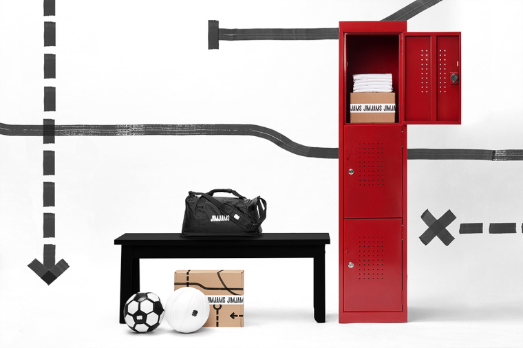 JimJams 服裝設計公司企業形象設計，非常個性的箭頭線條圖案