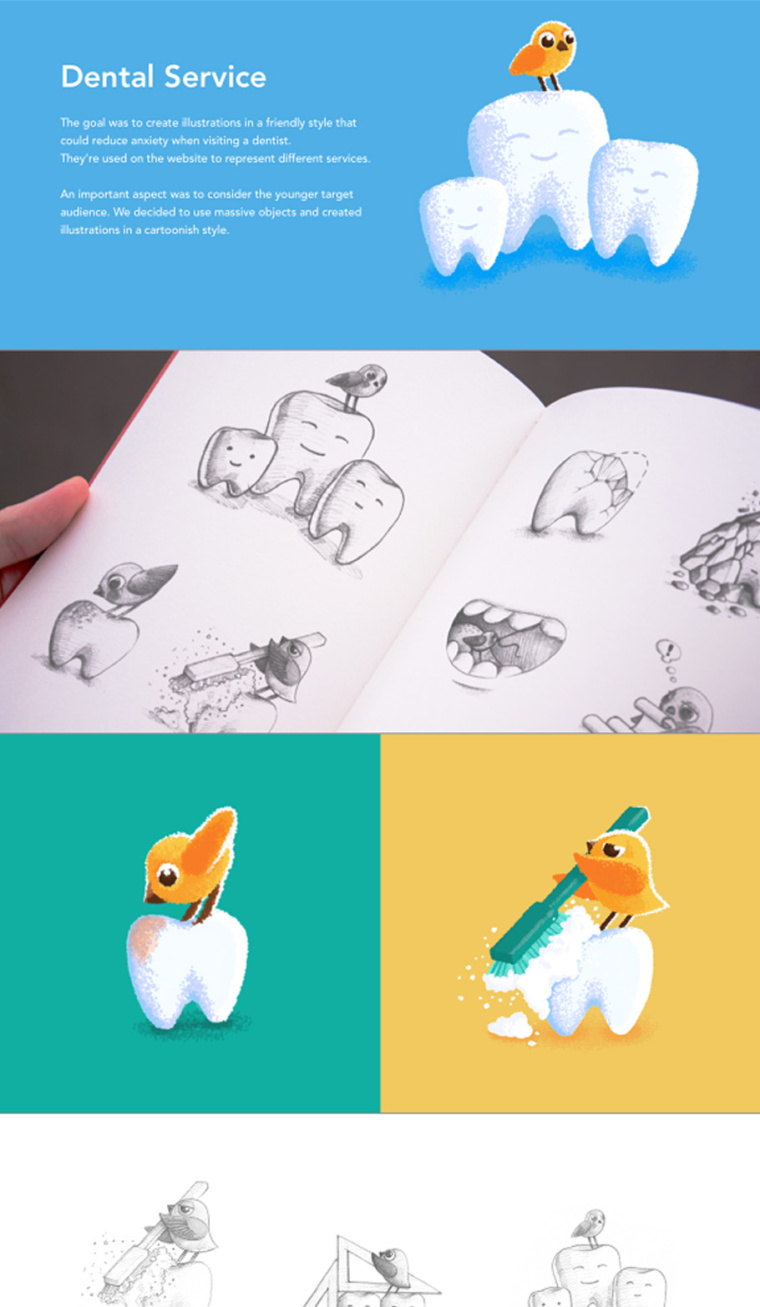 Ramotion牙科牙醫服務視覺logo與VI設計