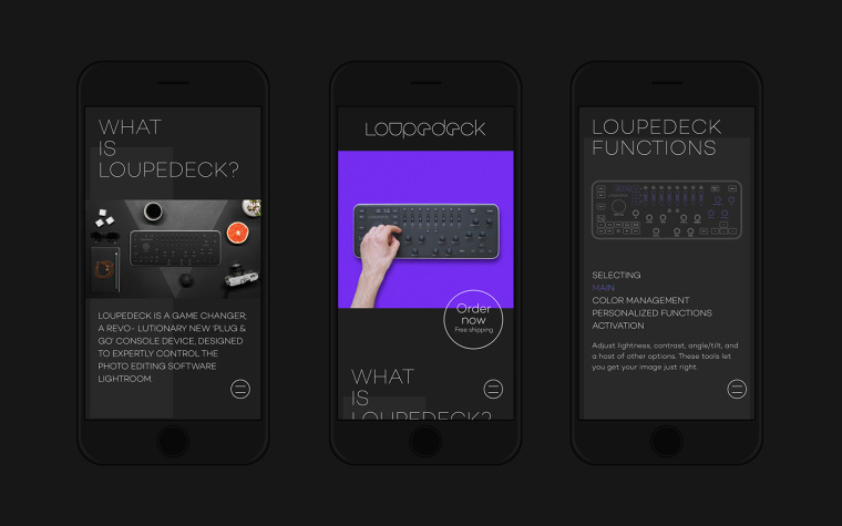 Loupedeck 圖片編輯控制網站平臺黑暗主題品牌logo設計VI形象設計