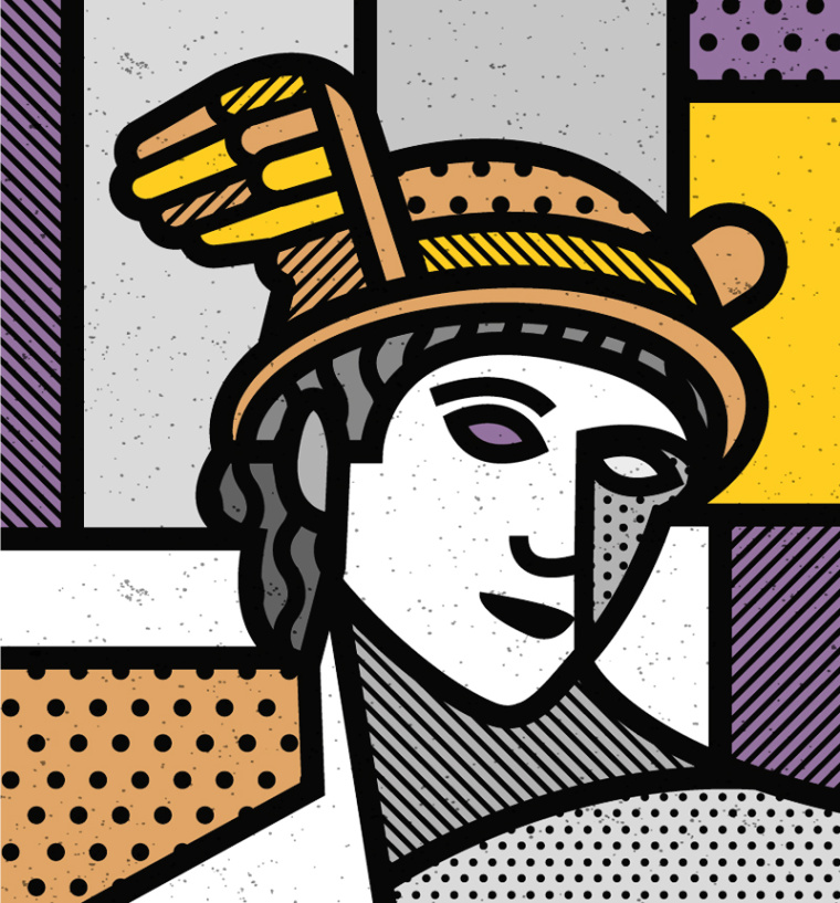 Elo希臘100％橄欖油純天然手工肥皂包裝神話人物插畫設計