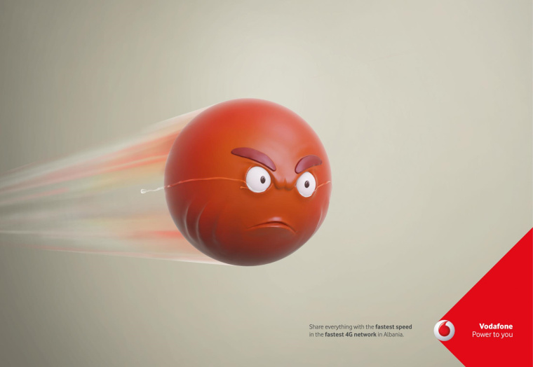 沃達豐4G網絡平面創意廣告“速度眼淚”篇-上海尚略廣告公司