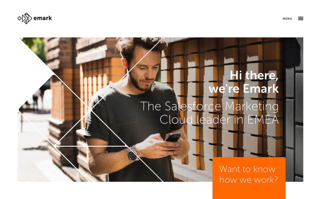 Emark網站設計-剪貼畫和幾何圖案留白