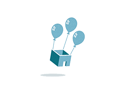 漂浮氣球房屋logo設(shè)計