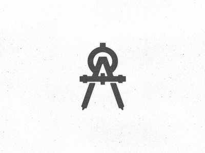 黑色“A”形建筑師加圓規(guī)logo設(shè)計