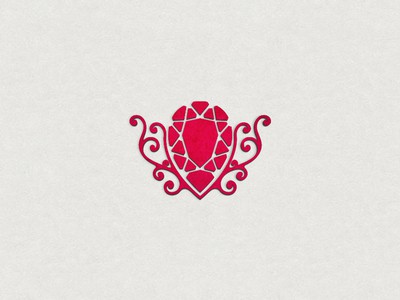 紅色梨形珠寶logo設計