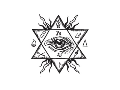 六角星眼睛logo設計-上海logo設計公司