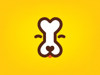 白色狗骨logo設計